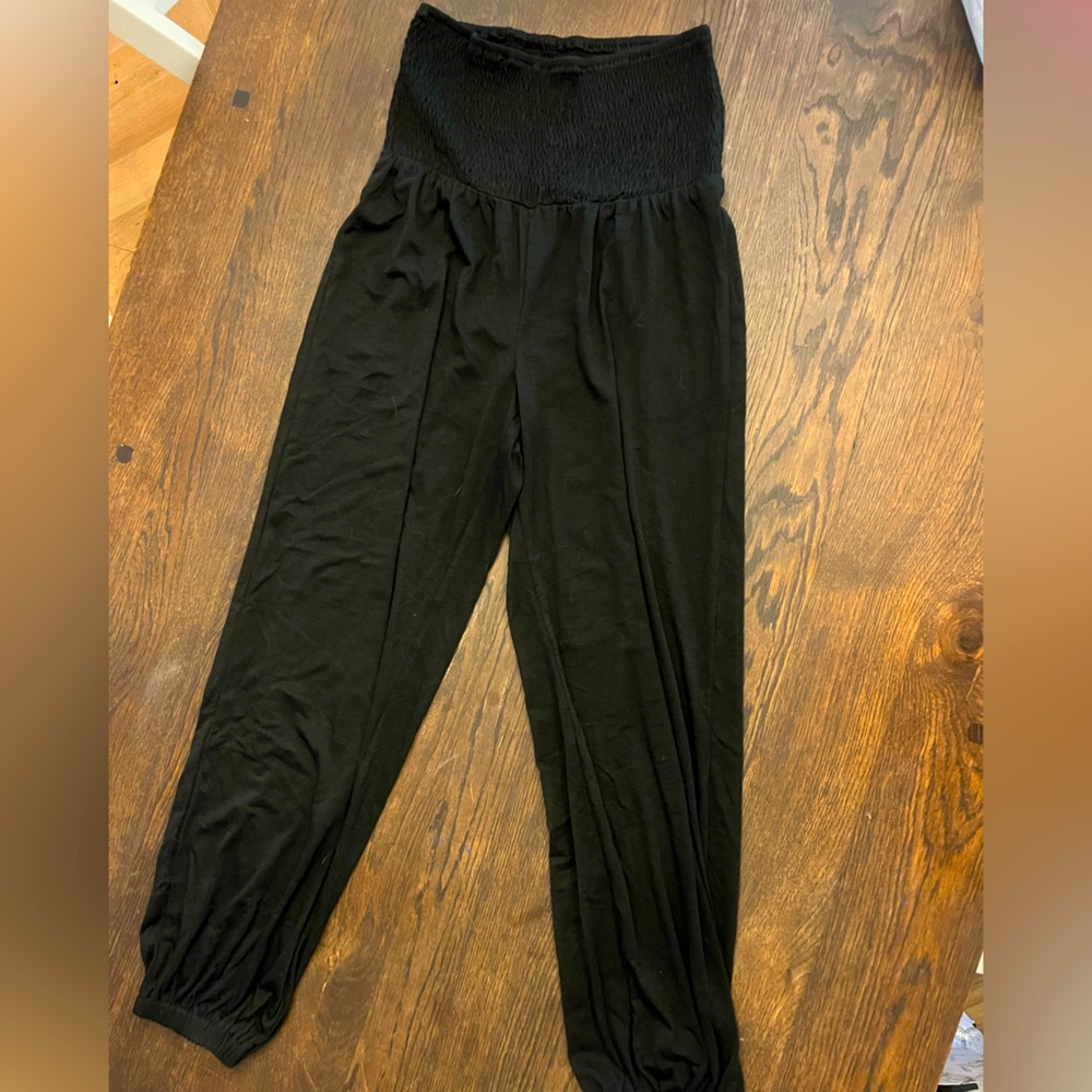 CUPSHE black strapless jumpsuit
